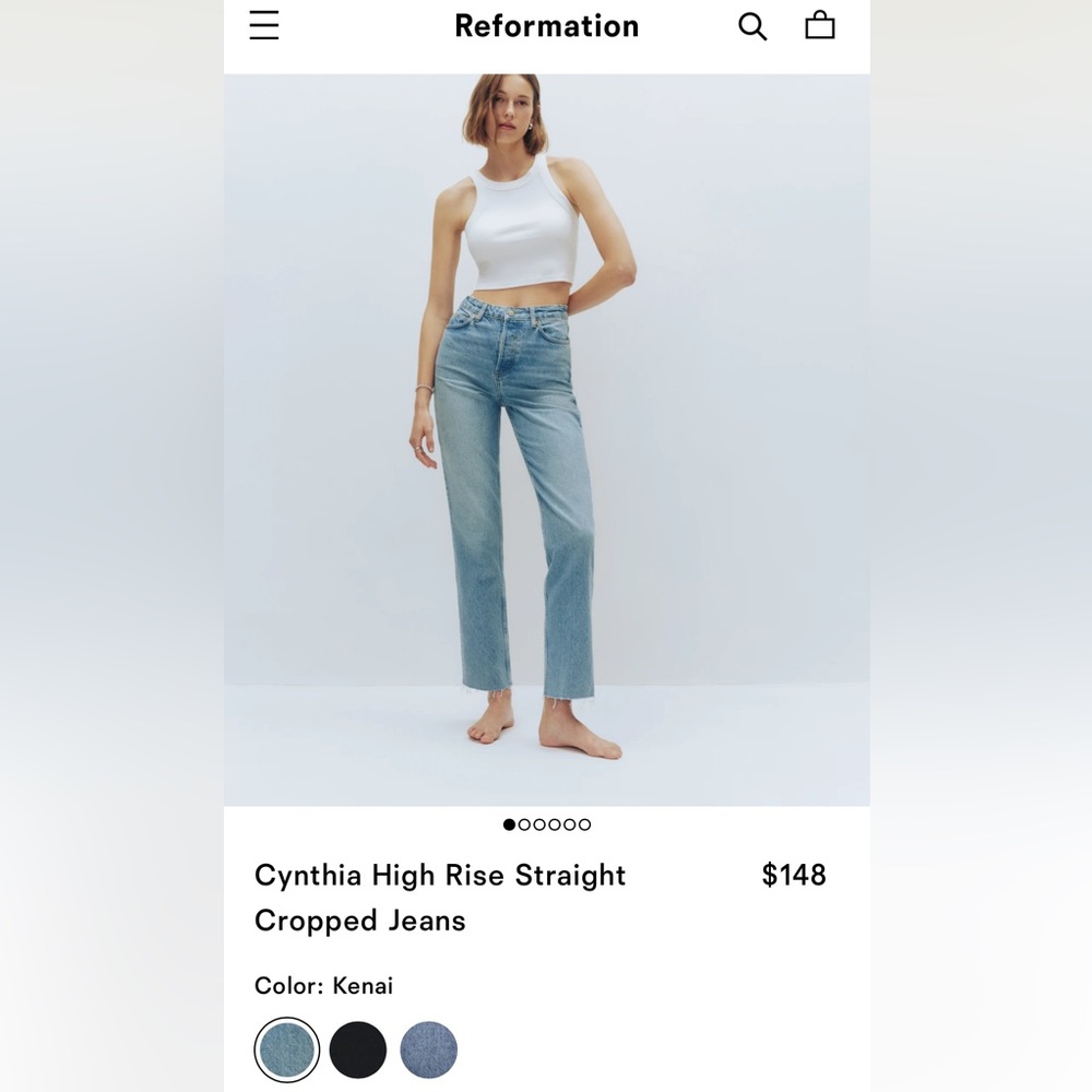 Reformation Cynthia High Rise Straight Jeans